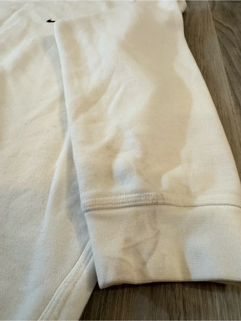Nike White Crew Sweatshirt with Black Swoosh